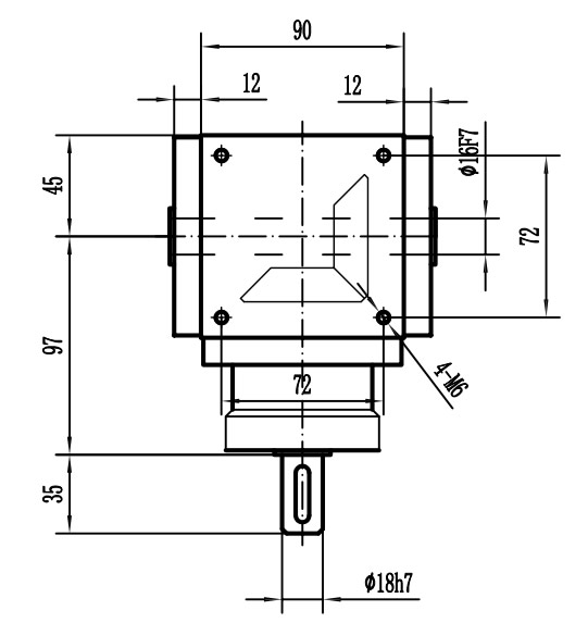 HDA09系列換向器：HDA09-2：1-E外形安裝尺寸圖3